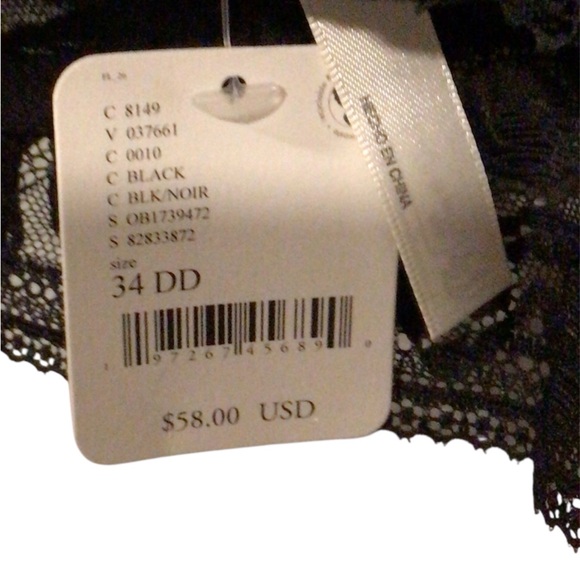 Intimately free people black underwire lace bra size 34DD new with tag - Picture 4 of 4
